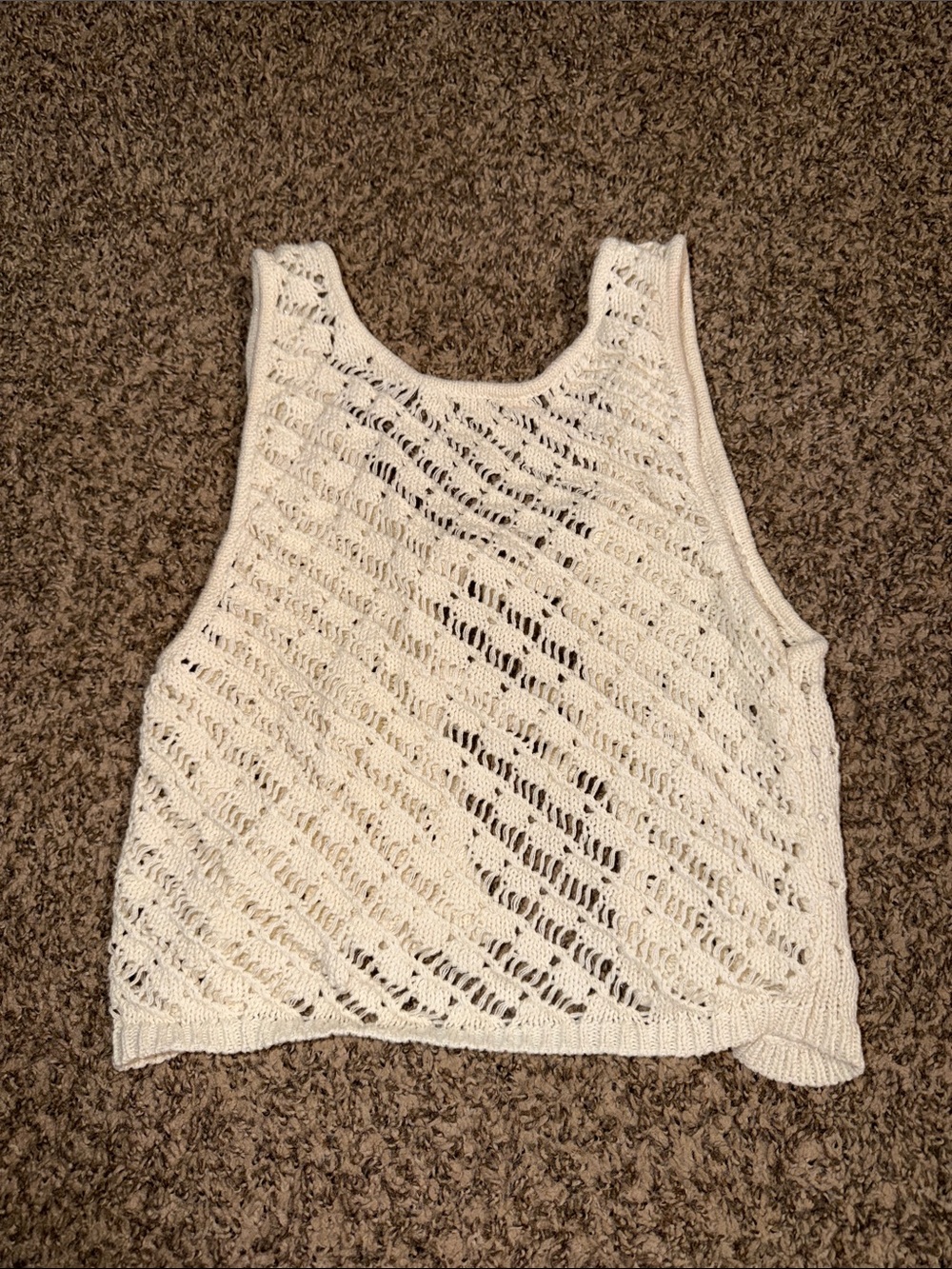 Cream crochet Cover up Tank